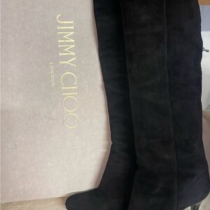 Jimmy Choo Elegant Black Over the Knee Boots